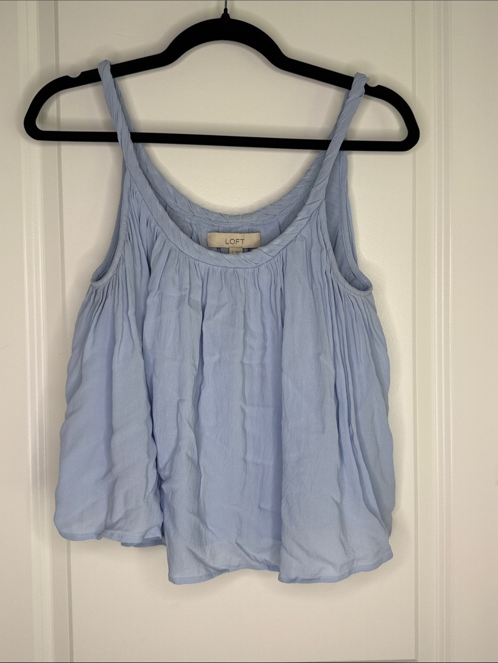 LOFT Pale Blue Pleated Camisole Tank NWOT